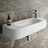 Arezzo Curved Wall-Hung Basin 735mm x 280mm – Gloss White Ceramic, 1 Tap Hole