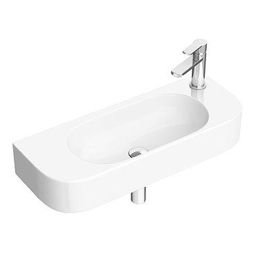 Arezzo 710 x 275mm Curved Wall Hung 1TH Basin  Profile Large Image