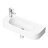 Arezzo Curved Wall-Hung Basin 735mm x 280mm – Gloss White Ceramic, 1 Tap Hole