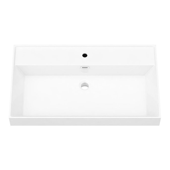 Arezzo 800 Chrome Framed Washstand with Gloss White Open Shelf and Basin