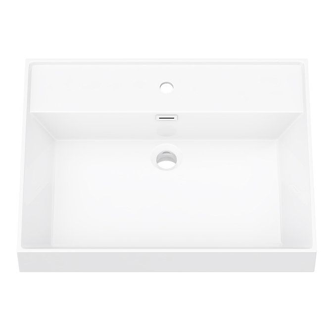 Arezzo Countertop Basin Unit - Concrete-Effect with Black Frame - 800mm inc. Basin  Standard Large I