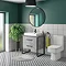 Arezzo 800 Concrete-Effect Matt Black Framed Vanity Unit + Square Toilet Large Image