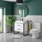 Arezzo 800 Gloss White Matt Black Framed 2 Drawer Vanity Unit with Countertop Basin  Feature Large I