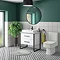 Arezzo 800 Gloss White Matt Black Framed Vanity Unit + Square Toilet Large Image