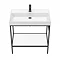 Arezzo 800 Matt Black Framed Washstand with Gloss White Open Shelf and ...