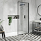 Arezzo 800 x 1950 Square Matt Black Framed 8mm Wetroom Screen