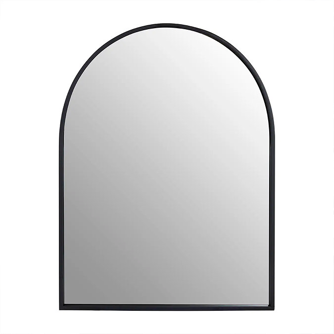 Arezzo 800 x 600mm Black Frame Arch Wall Mirror