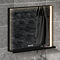 Arezzo 800 x 600 Matt Black LED Mirror with Wireless Charging Shelf, Anti-Fog, Touch Sensor and Time Display