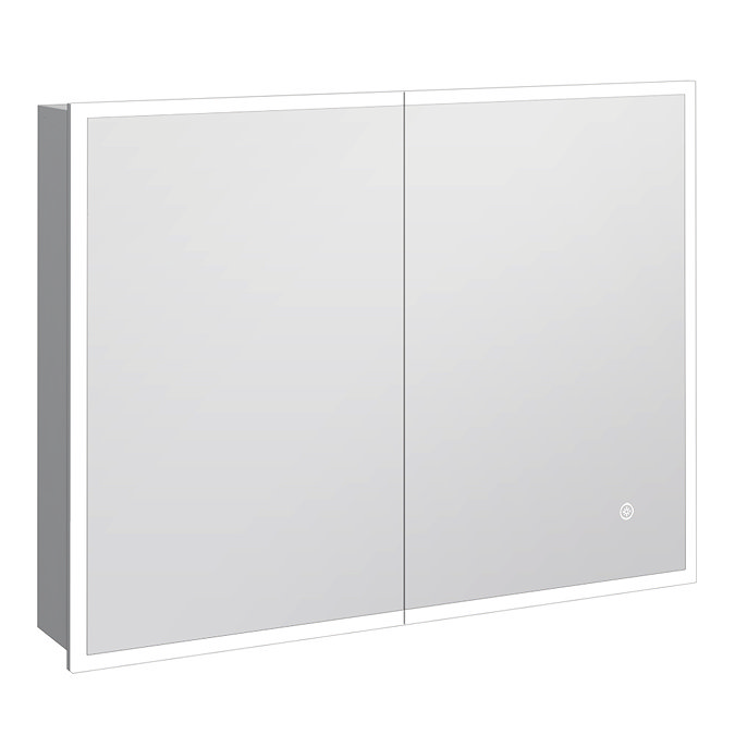 Arezzo 800 x 600mm Recessed LED Illuminated Bathroom Mirror Cabinet with Shaver Socket, Anti-Fog & Dimmer