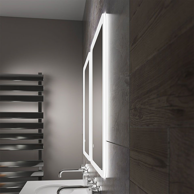 Arezzo 800 x 600mm Ultra Slim LED Illuminated Bathroom Mirror with Anti-Fog  Feature Large Image
