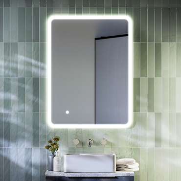 Arezzo 800 x 600mm Ultra Slim LED Illuminated Bathroom Mirror with Anti-Fog