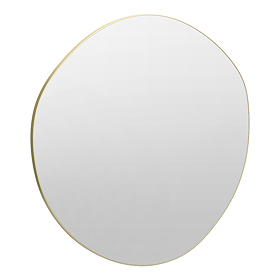 Arezzo 800 x 773mm Organic Mirror - Brushed Brass