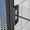 Arezzo 800 x 800 Matt Black Grid Frameless Pivot Door Shower Enclosure + Tray  Feature Large Image