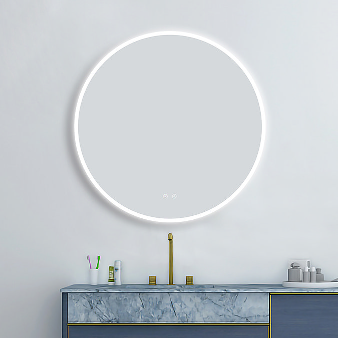 Arezzo 800mm Large Round LED Illuminated Anti-Fog Mirror