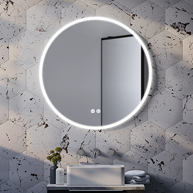 Arezzo 800mm Large Round LED Illuminated Anti-Fog Bathroom Mirror with Bluetooth