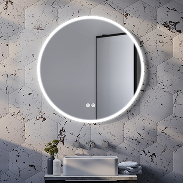 Arezzo 800mm Large Round LED Illuminated Anti-Fog Mirror