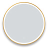 Arezzo Brushed Brass 800mm Round LED Illuminated Anti-Fog Bathroom Mirror
