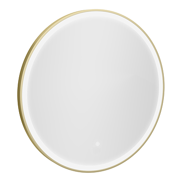Arezzo Brushed Brass 800mm Round LED Illuminated Anti-Fog Bathroom Mirror