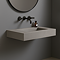 Arezzo 800mm Wall Hung Basin & Shelf Set - Grey Marble Sintered Stone