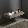 Arezzo 800mm Wall Hung Basin & Shelf Set - Grey Marble Sintered Stone