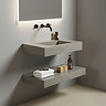 Arezzo 800mm Wall Hung Basin & Shelf Set - Grey Marble Sintered Stone