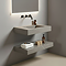 Arezzo 800mm Wall Hung Basin & Shelf Set - Grey Marble Sintered Stone