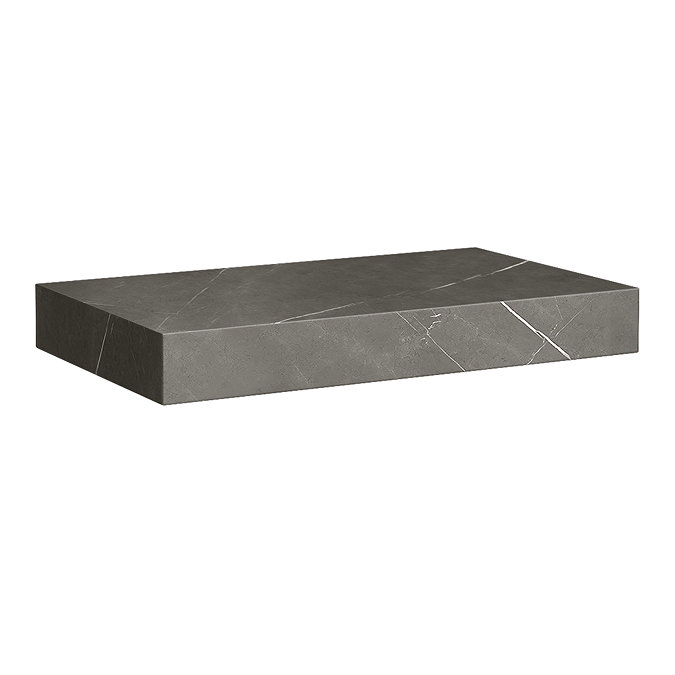 Arezzo 800mm Wall Hung Sintered Stone Shelf - Grey Marble