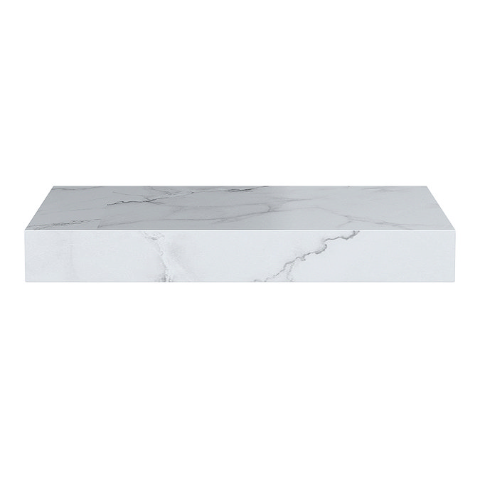 Arezzo 800mm Wall Hung Sintered Stone Shelf - White Marble