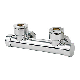 Arezzo 80mm H-Block Angled Manual Radiator Valve Chrome