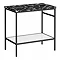 Arezzo 810 Black Marble Effect Worktop with Matt Black Framed Washstand Large Image