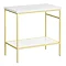 Arezzo 810 Gloss White Stone Resin Worktop with Brushed Brass Framed Washstand Large Image