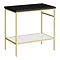 Arezzo 810 Matt Black Stone Resin Worktop with Brushed Brass Framed Washstand Large Image