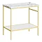 Arezzo 810 White Marble Effect Worktop with Brushed Brass Framed Washstand Large Image