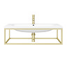 Arezzo 900 Wall Hung Basin with Brushed Brass Towel Rail Frame  Standard Large Image