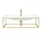 Arezzo 900 Wall Hung Basin with Brushed Brass Towel Rail Frame  Standard Large Image
