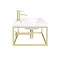 Arezzo 900 Wall Hung Basin with Brushed Brass Towel Rail Frame  In Bathroom Large Image