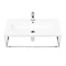 Arezzo 900 Wall Hung Basin with Chrome Towel Rail Frame Feature Large Image