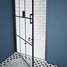 Arezzo 900 x 1970 Matt Black Grid Frameless Pivot Shower Door for Recess  In Bathroom Large Image