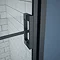 Arezzo 900 x 1970 Matt Black Grid Frameless Pivot Shower Door for Recess  In Bathroom Large Image