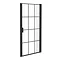 Arezzo 900 x 1970 Matt Black Grid Frameless Pivot Shower Door for Recess - R/H Opening Large Image