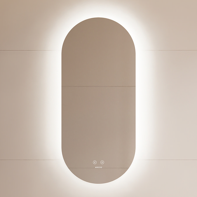Arezzo 900 x 400mm Oval LED Bathroom Mirror - Colour Changing Backlit Light, Anti-Fog, Touch Sensor