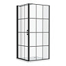Arezzo 900 x 900 Matt Black Grid Frameless Pivot Door Shower Enclosure + Tray  additional Large Image