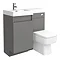Arezzo 900mm Gloss Grey Combination Bathroom Suite Unit (Inc. Cistern + Square Toilet)  In Bathroom 