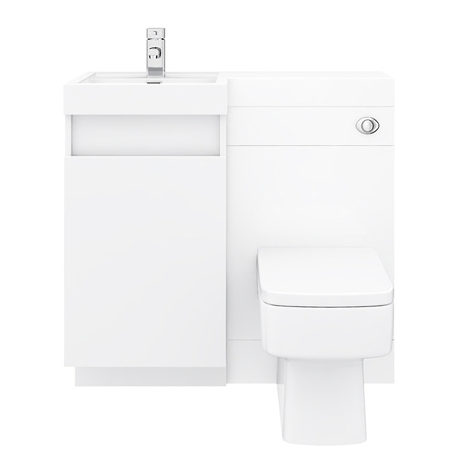 Arezzo 900mm Gloss White Combination Bathroom Suite Unit (inc. Cistern + Square Toilet)  Newest Large Image