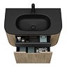 Arezzo 900mm Slatted Light Oak & Black Basin Wall Hung Bathroom Furniture Package