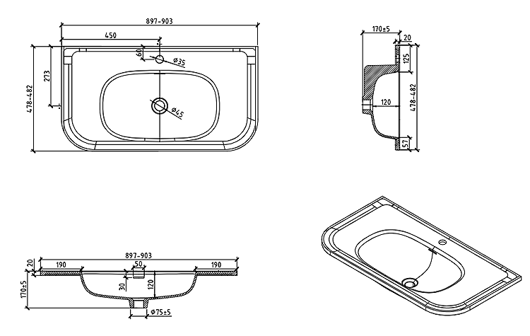 Arezzo 900mm Slatted Light Oak & Black Basin Wall Hung Bathroom Furniture Package