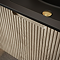 Arezzo 900mm Slatted Light Oak Wall Mounted Curved Vanity Unit with Matt Black Basin
