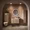 Arezzo 900mm Slatted Light Oak Wall Mounted Curved Vanity Unit with Matt White Basin