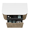 Arezzo 900mm Slatted Light Oak Wall Mounted Curved Vanity Unit with Matt White Countertop