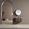 Arezzo 900mm Slatted Walnut Wall Mounted Curved Vanity Unit with Matt White Basin